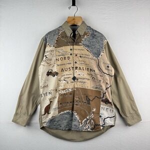 80's Vtg Chaps Ralph Lauren Button Down Shirt Mens M Australien Outback Map
